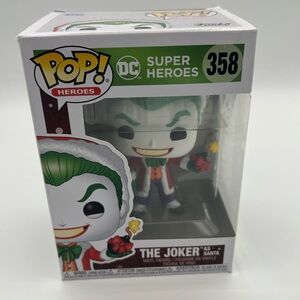 Funko Pop Heroes The Joker as Santa with Green and Red